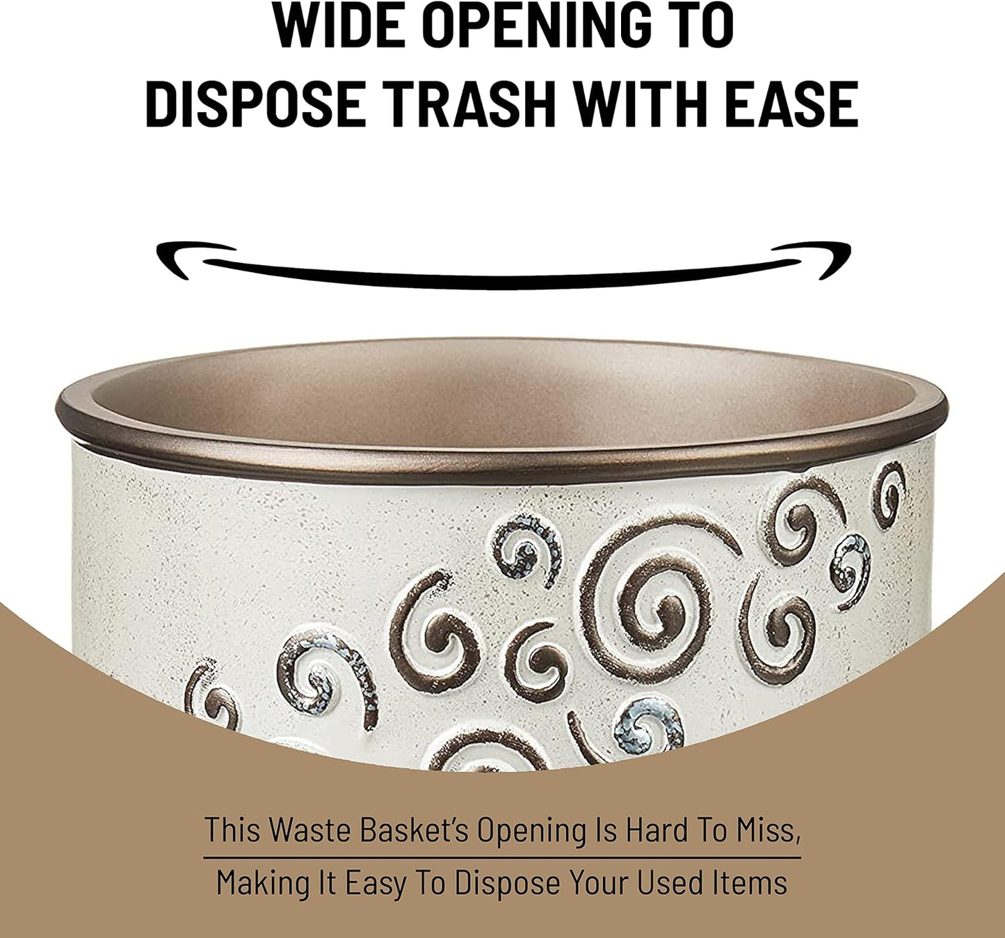 Zahari Home 2pc Miramar Bathroom Set Waste Basket & Tissue Cover Modern Classic Decor Stylish Unique Design Beautiful Multi Color Bathroom Accessories Set