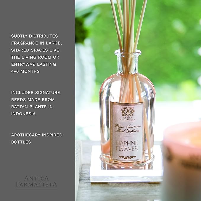 Antica Farmacista Home Ambiance Diffuser - Long-Lasting Reed Scent Diffuser - Luxury Room Freshener Gift - Daphne Flower, 16.9 fl oz