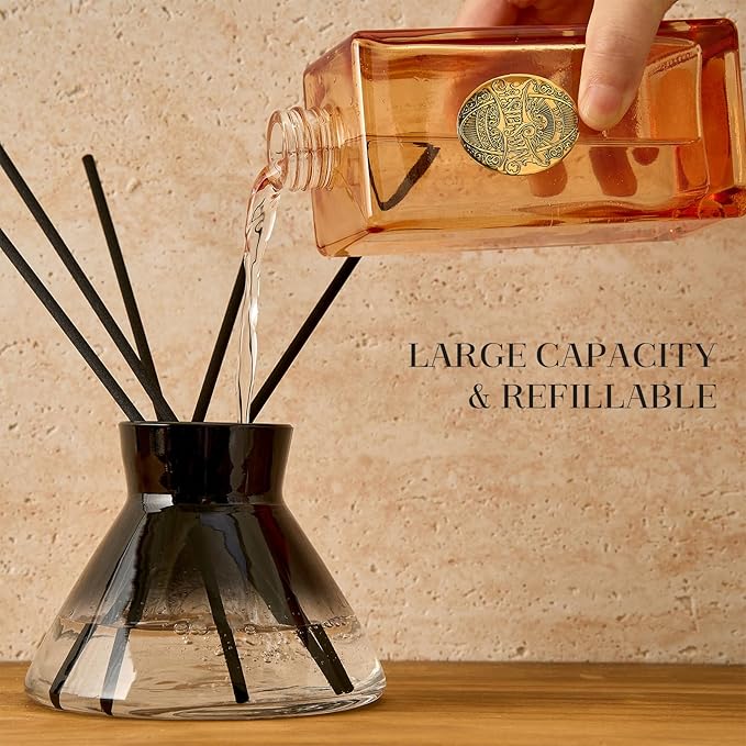 M&SENSE 6.3 oz Large Reed Diffuser Set | Ocean Escape Scent Oil Diffuser with Sticks | Hotel Collection Non-Toxic Essential Oil |for Bedroom Bathroom Living Room