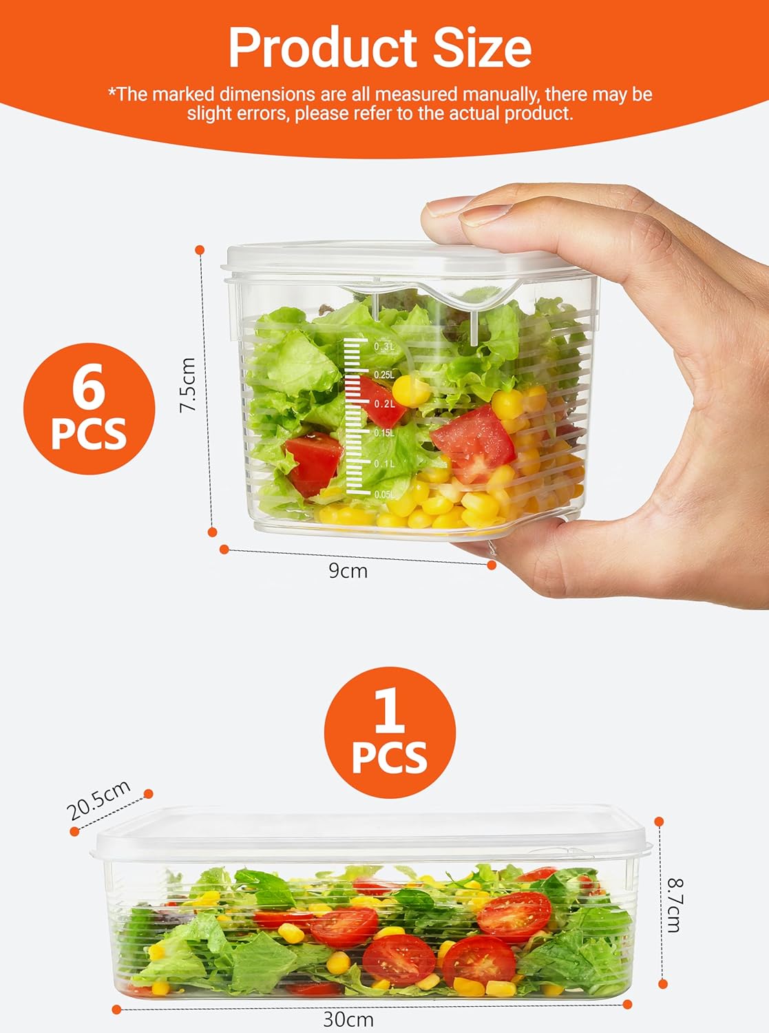 7-in-1 Soup Storage Container Set – 6 Small 6 oz Nesting Containers in 1 Large 32 oz Box, Leakproof & BPA Free, Freezer & Fridge Safe, Meal Prep, Family Kitchen, Lunch & Leftovers Storage