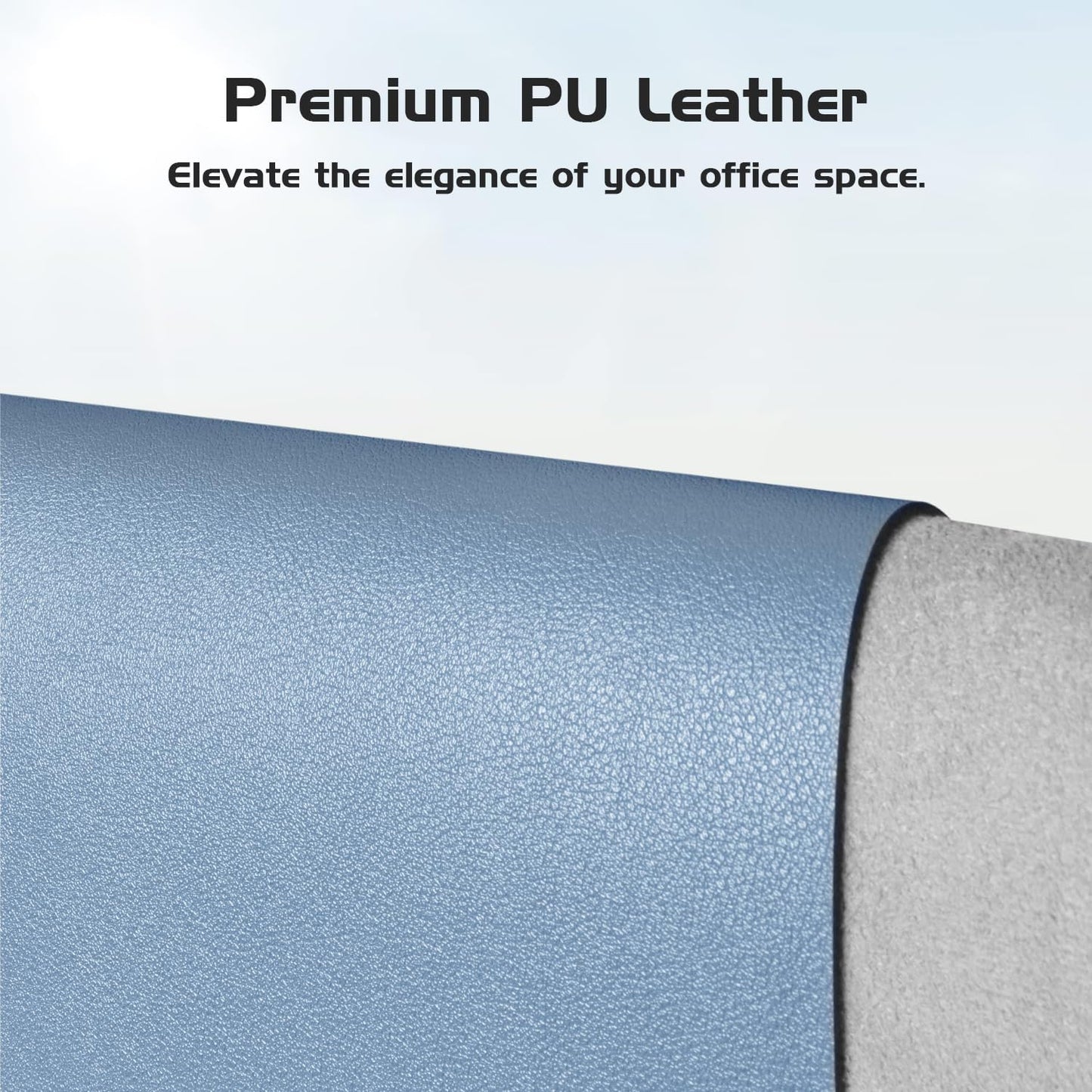 Aothia Leather Desk Pad Protector, Office Desk Mat, Large Mouse Pad, Laptop Desk Pad, Non-Slip PU Leather Desk Blotter, Waterproof Desk Writing Pad for Office and Home (Denim Blue, 55" x 24")