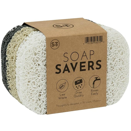 S&T INC. Bar Soap Holder for Kitchen, Bathroom, and Soap Dish, 6 Pack, Assorted, 2.9 inches by 4.4 inches