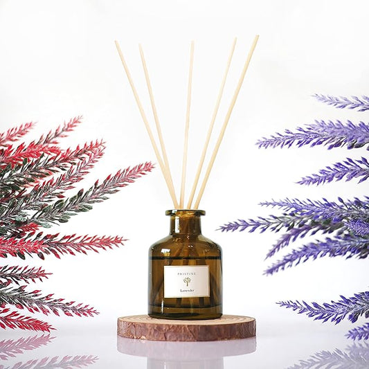 PRISTINE Lavender Dream Reed Diffuser for Home | Fresh Lavender & Eucalyptus Room Fragrance Reed Diffusers, Oil & Room Diffusers with Reeds Stick Set | Home Fragrance Scent Diffuser for Relaxation