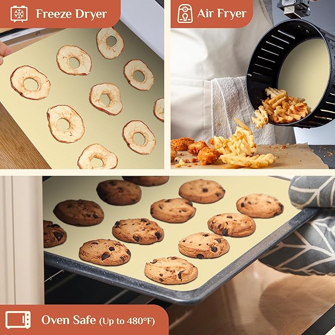Silicone Baking Mat, 12 IN x 6 FT Free Cutting Baking Sheet,Non-Stick Reusable Dough & Pastry Mat,Non-Slip Silicone Mat Roll for Air Fryer Liner,Freeze Dryer,Oven Baking Pan,Kitchen Counter