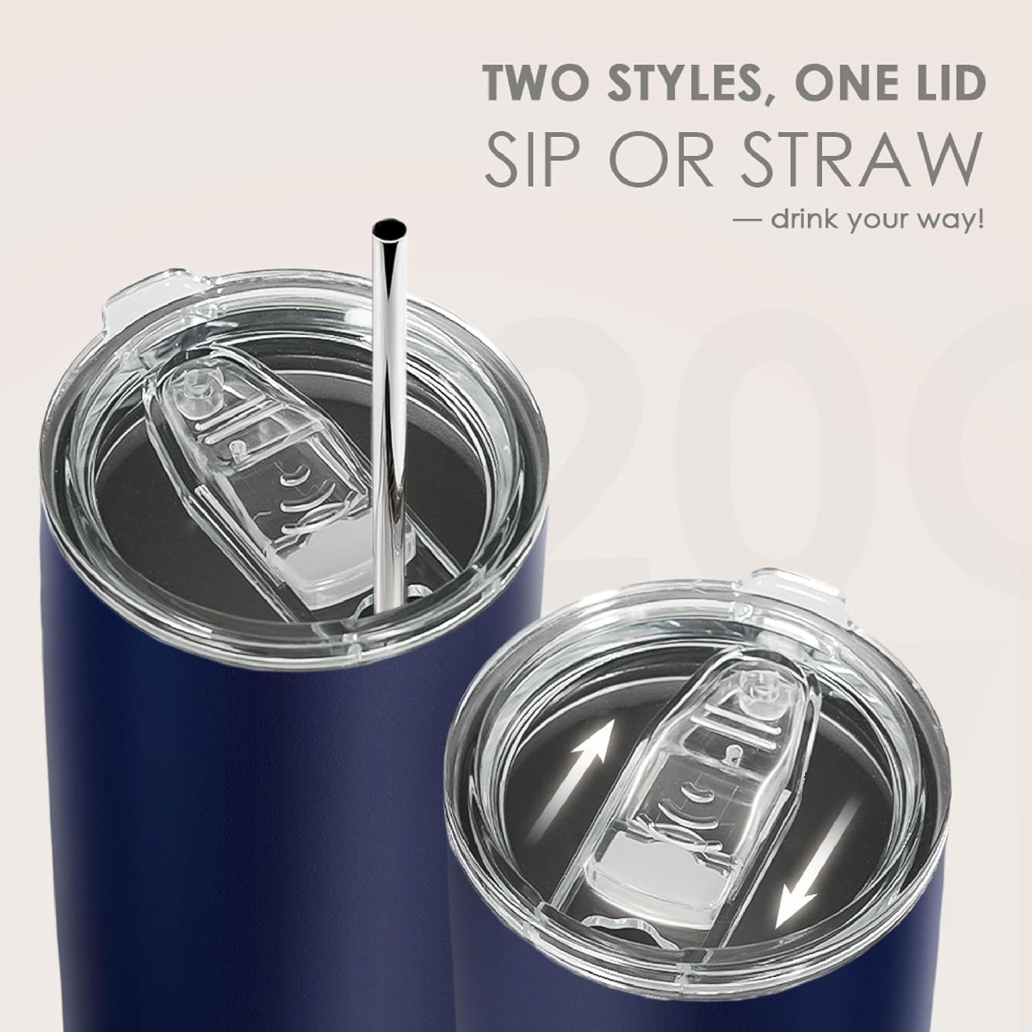 SANDJEST Navy Tumbler 20oz Stainless Steel Double Wall Vacuum Insulated, Travel Coffee Cup, Gifts for Men Women Birthday Christmas