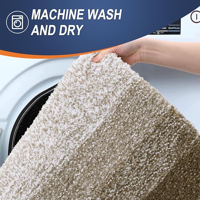 OLANLY Bathroom Runner Rugs 47x20, Extra Soft Absorbent Microfiber Bath Rugs, Rubber Backing, Quick Dry, Machine Washable Bath Mats for Bathroom Floor, Tub and Shower, Home Decor Accessories, Coffee