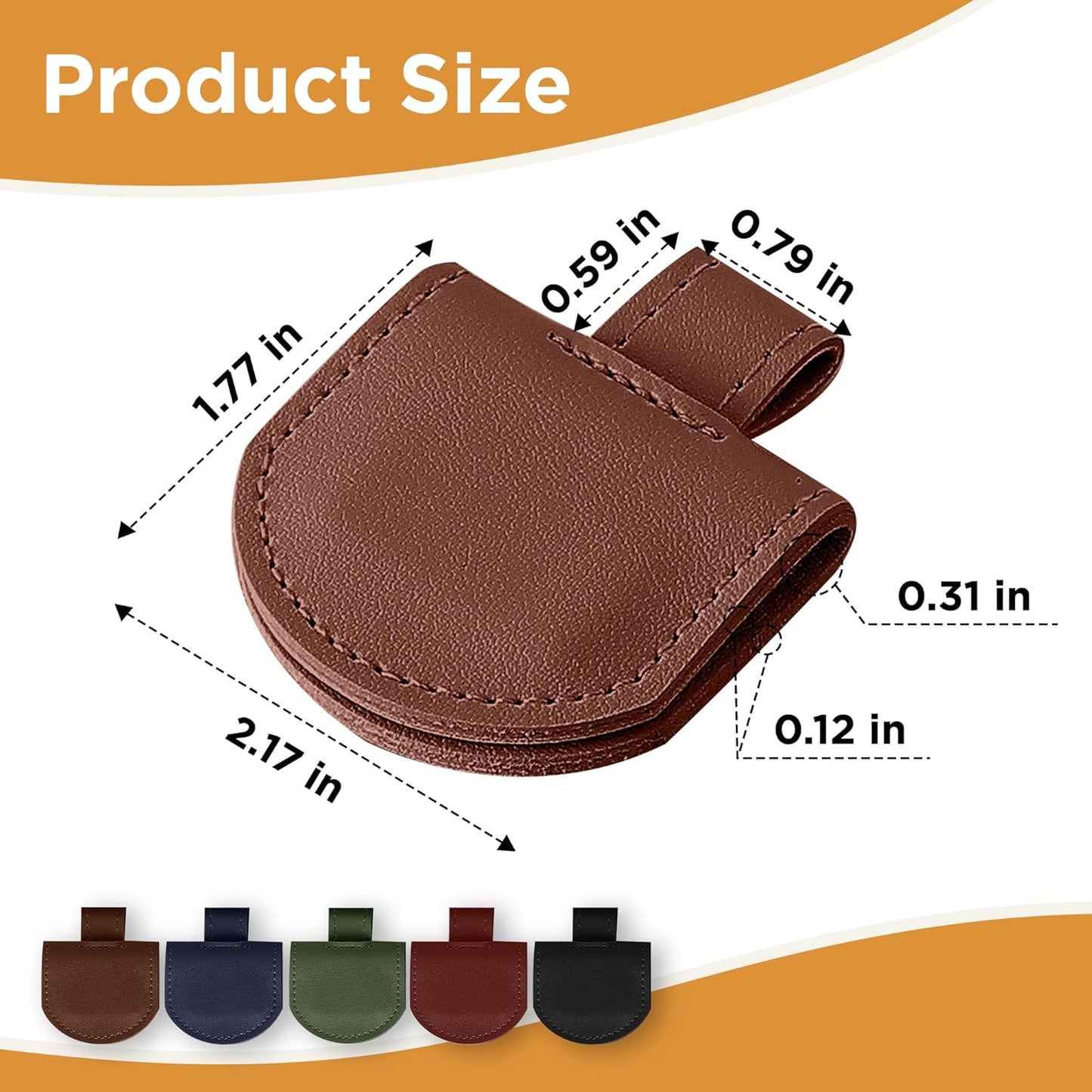 Magnetic Pen Loop Holder, Pencil Holder for Notebooks, Journals, Calendars, PU Leather 5 Pack