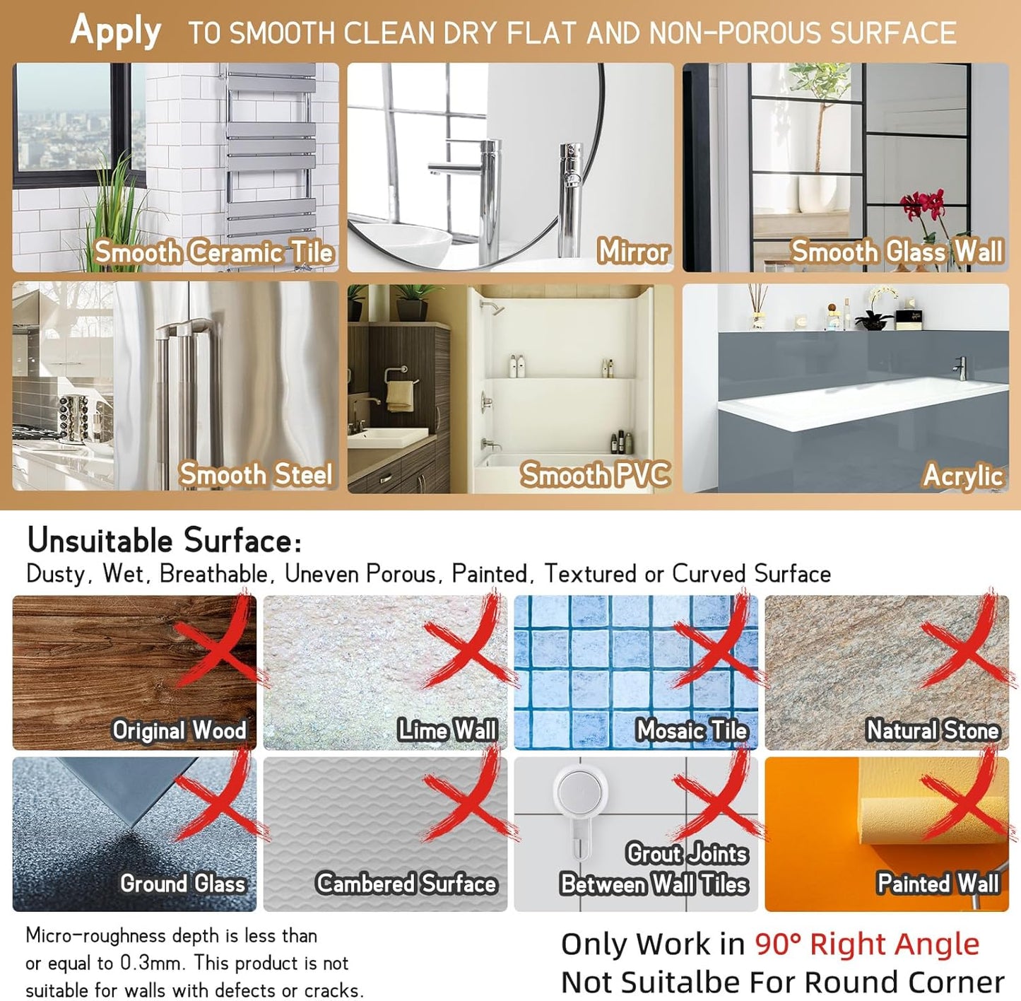 LEVERLOC Corner Shower Caddy Suction Cup, shower shelves suction cup, 2 Pack Basket Powerful Bathroom, Waterproof & Oil-proof Organizer for Kitchen, No-Drilling Removable