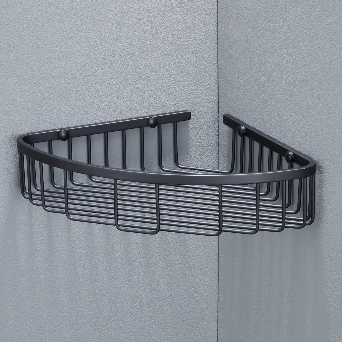 Bathroom Corner Shower Caddy Organizer, Corner-Hollow Design, SUS304 Stainless Steel Heavy Duty Rust-Proof Bathroom Shelf Organizer Holder, Wall Mounted Storage Rack, Matte Black