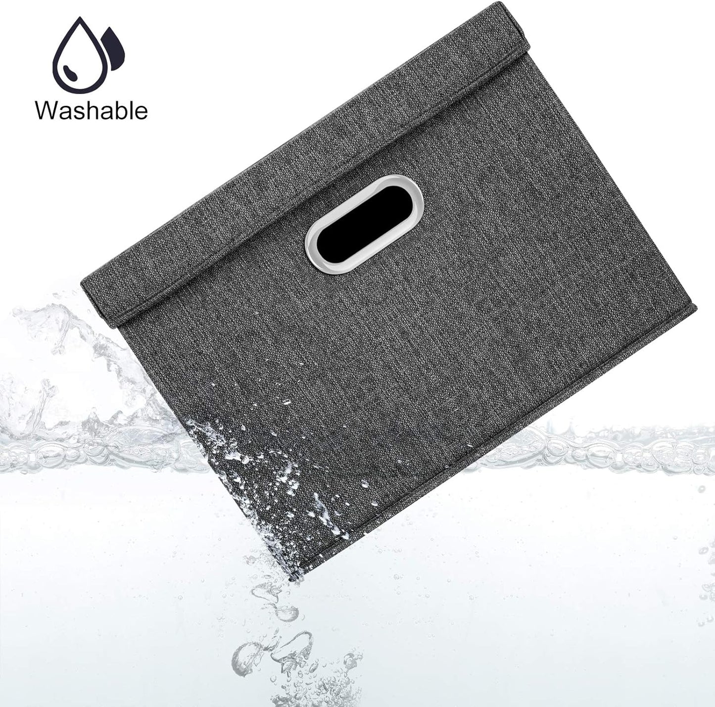 TYEERS Large Collapsible Storage Bins with Lids, Organization Bins for Closet Storage, Clothes Storage, Folding Storage Box with Lids for Home Office Storage - 3 Pack - Black