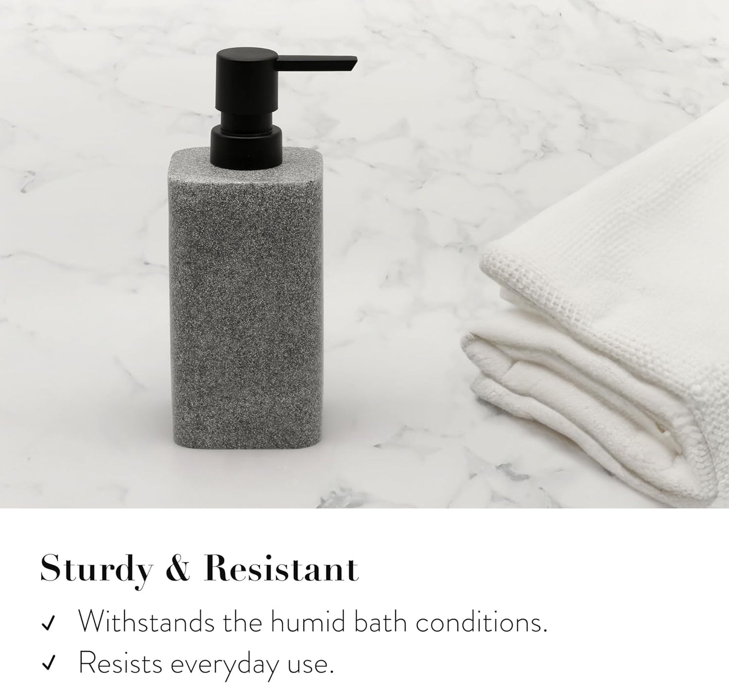 ZCCZ Grey Bathroom Accessory Sets, 4 Pieces Bathroom Accessories Complete Set Vanity Countertop Accessory Set, Includes Lotion Dispenser Soap Pump, Tumbler, Toothbrush Holder and Tray