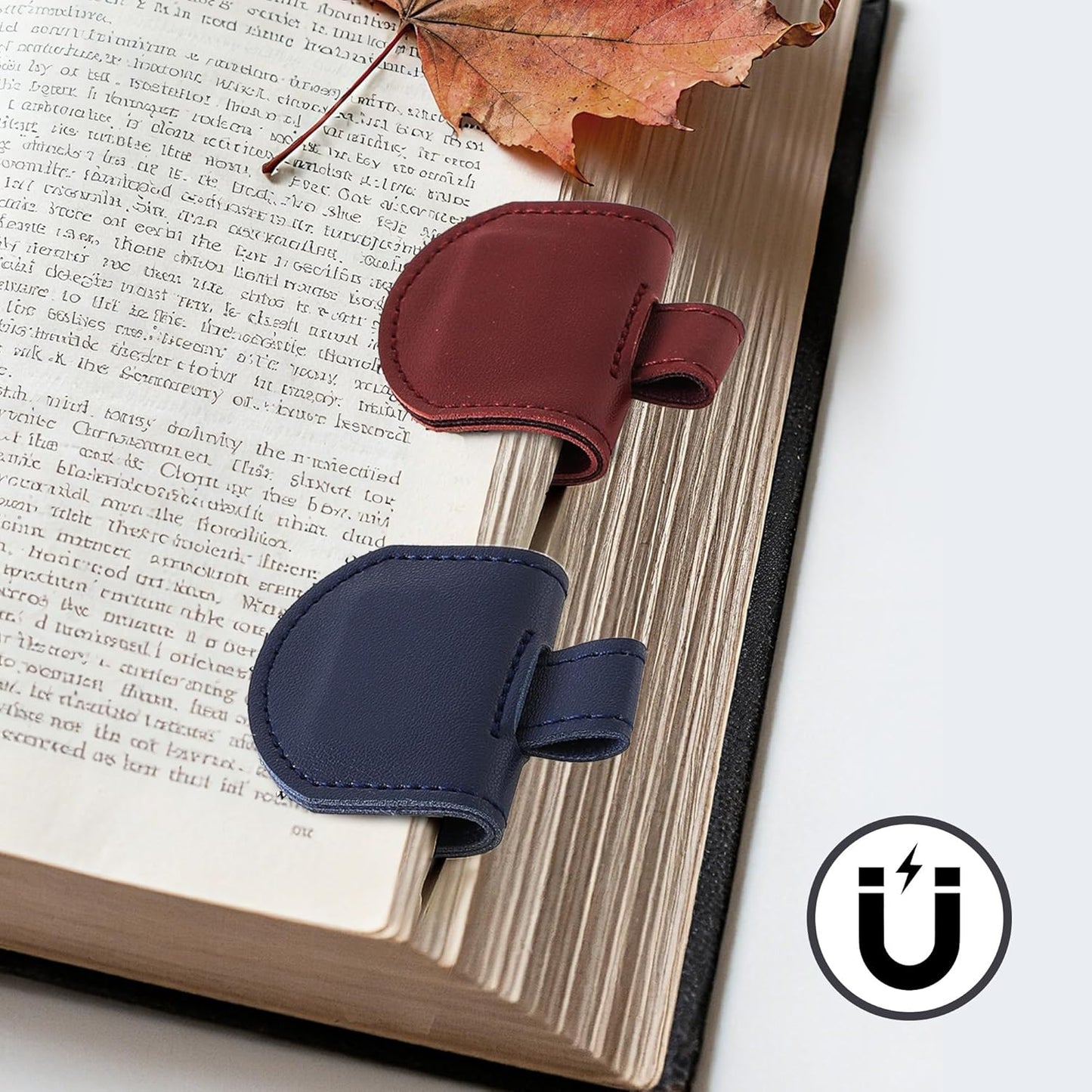 Magnetic Pen Loop Holder, Pencil Holder for Notebooks, Journals, Calendars, PU Leather 3 Pack