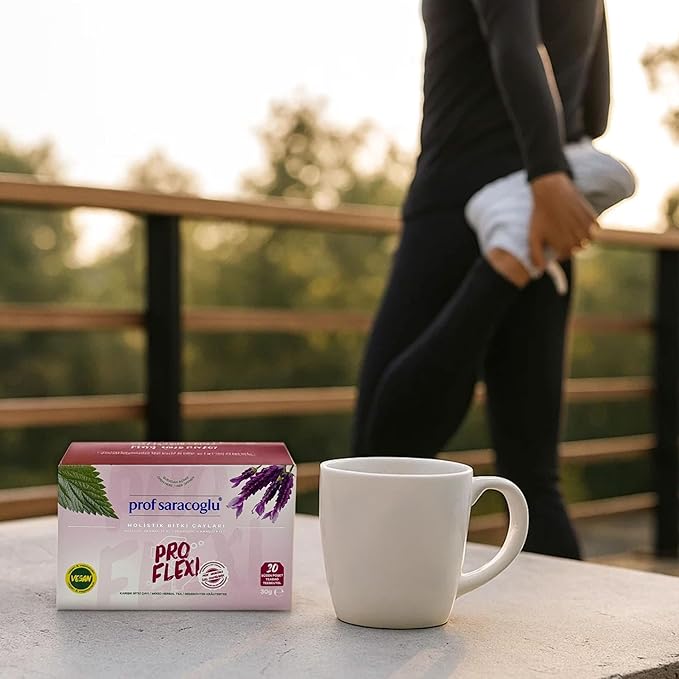 Prof Saracoglu 1 Box Pro-Flexi Herbal Tea – Caffeine-Free Herbal Infusion with Organic Nettle Leaf, Relaxing Bedtime Brew for Evening Routine, 20 Tea Bags in Resealable Box