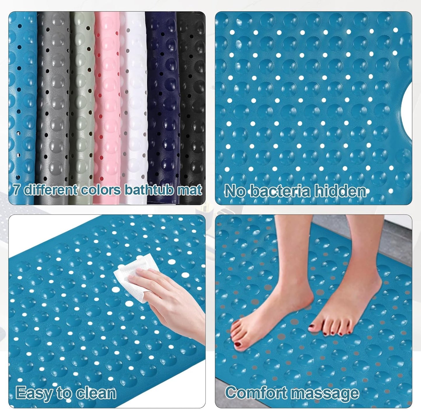 26PC Bathroom Accessories Set - Gorgeous Teal Bathroom Set, Bathroom Accessory Set, Shower Curtain Set with Bathtub Mats for Shower Tub,Trash Can & Soap Dispenser