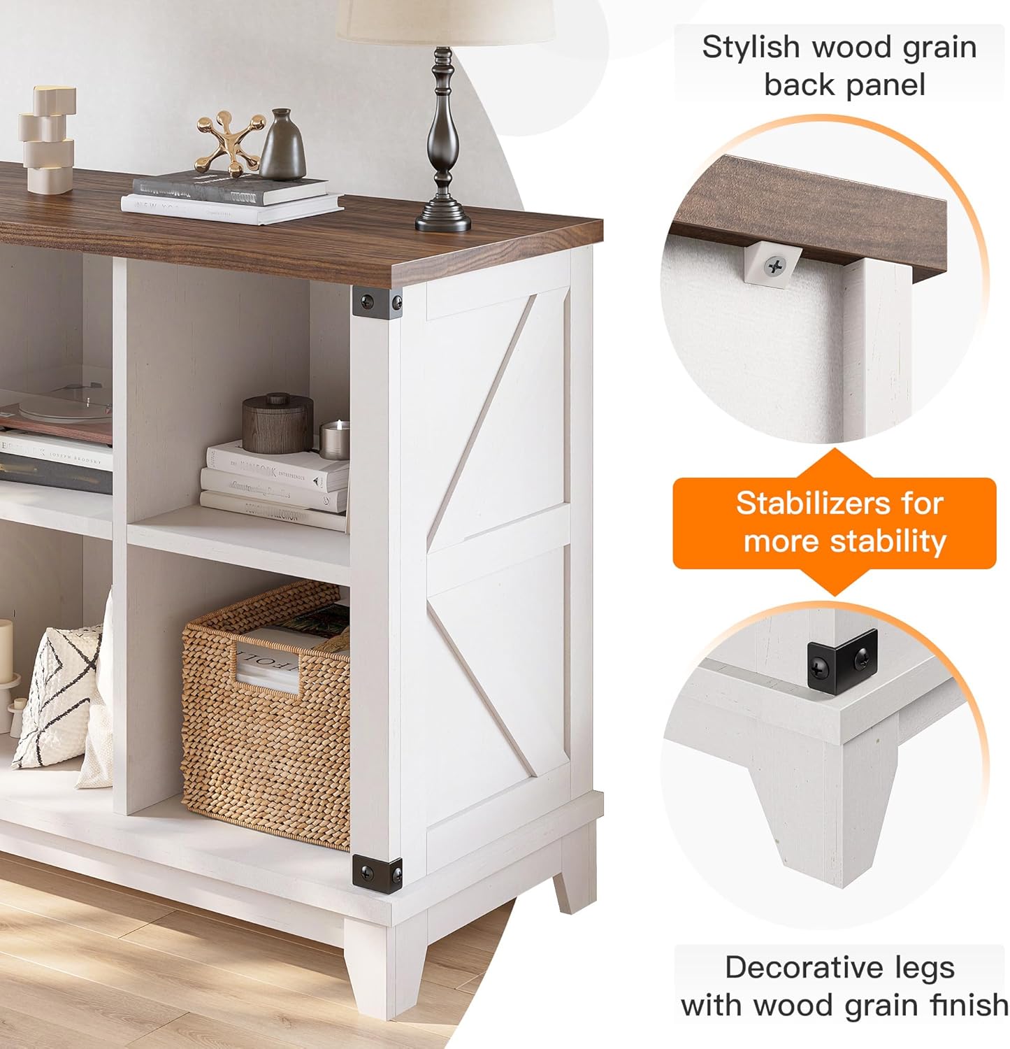 EnHomee 6 Cube Storage Organizer and Shelf, Cube Storage Shelf,White Bookshelf with Storage for Bedroom and Home Office