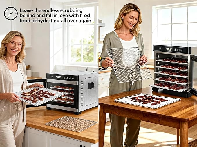 Mesh Silicone Dehydrator Sheets, 10x10 in 10 Pcs/Sets for Food Dehydrator & Freeze Dryer (10x10 INCH Mesh Silicone Dehtdrator Sheet)