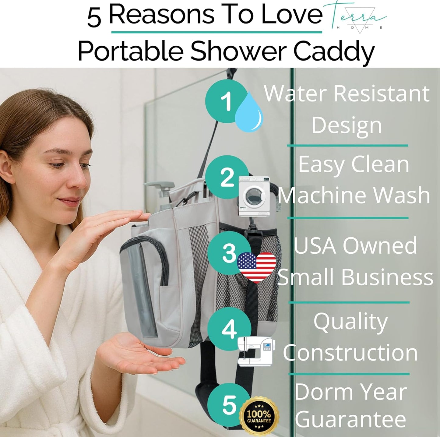 Portable Shower Caddy Bag- Large Capacity, Quick Dry with Metal Hook - Hanging Shower Bag - Breathable Mesh Toiletry Shower Tote for Gym and College Dorm (Grey, Extra Large)