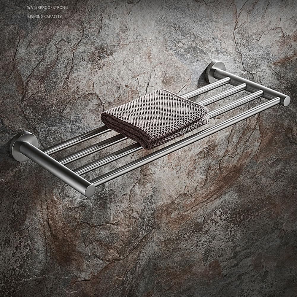 30 Inch Bathroom Towel Rack, Hotel Style Towel Racks for Bathroom Wall Mounted, Modern Towel Bar Rack, 2-Tier Towel Shelves, Gray