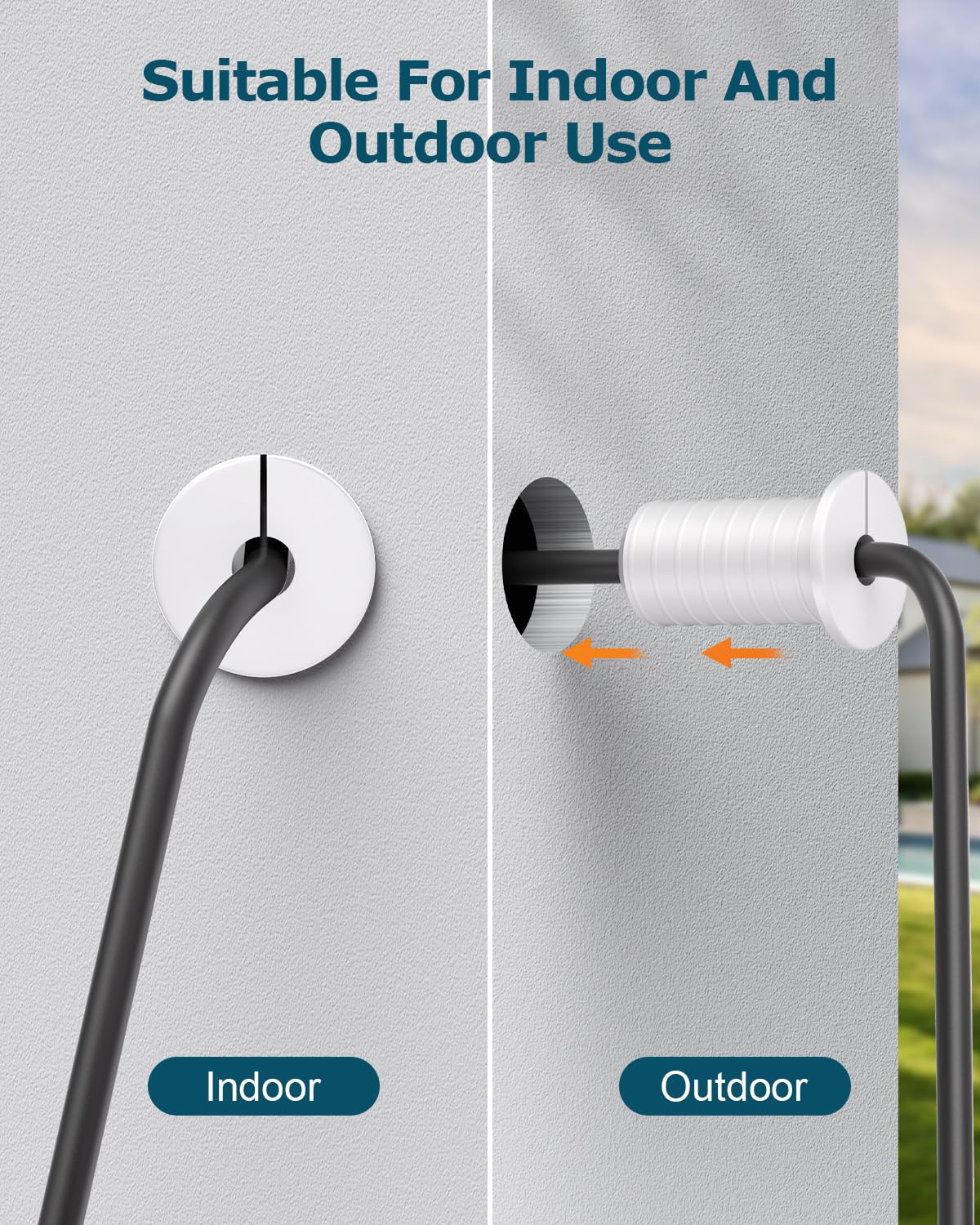 4 PCS 3/4 inch Wall Grommets for Starlink Cable Grommets White Non-Slip Starlink Wall Cable Pass Through Bushing Grommets 19mm Diameter Silicone 3/4 inch Starlink Cable Routing Kit for Protecting Cord