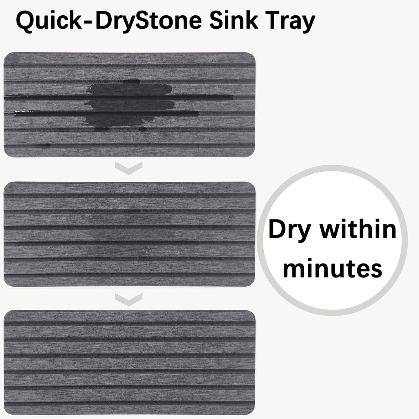 2 PCS Water Absorbent Diatomite Coasters (9.5" x 4"), Grooved Design, Water Absorbing Stone Used for Hand Soaps & Plants & toiletries in The Modern Home