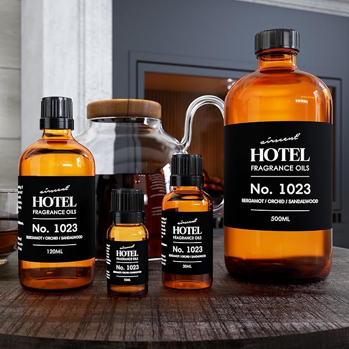 AirScent Hotel Diffuser Oil No. 1023 Inspired by The Baccarat Hotel Scent - Love Affair Fragrance Oil for Ultrasonic and Waterless Diffusers and Crafting - 500 mL, 16.9 fl oz Glass Bottle