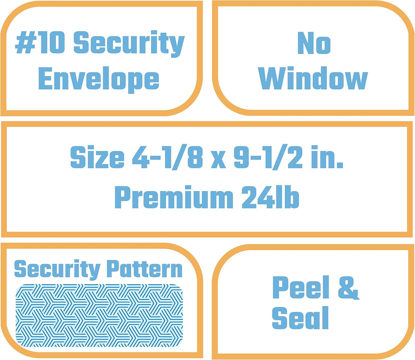 500#10 Envelopes SELF SEAL Business Envelope Windowless Design, Security Tint Pattern for Secure Mailing, Invoices, Statements & Legal Document Mailing Envelopes, 4-1/8 x 9-1/2"- White