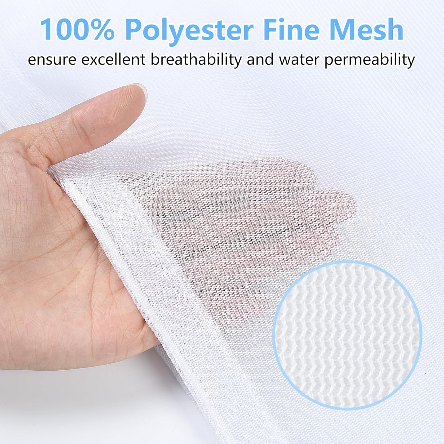 OTraki 16x20 Inch Small Laundry Bags 2PCS Fine Mesh Washing Bag Drawstring Dirty Clothes Machine Washable Delicates Bra Lingerie Socks Toy Garment Bag for Home Travel Dorm White