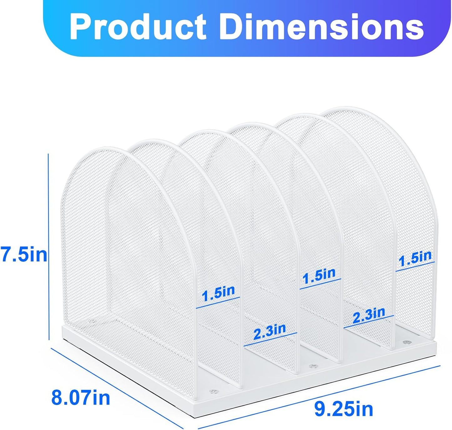 gianotter Desktop File Organizer, Desk Organizer with 5 Compartments, Paper Organizer for Desk, Workspace Organizers for Office Supplies (White)