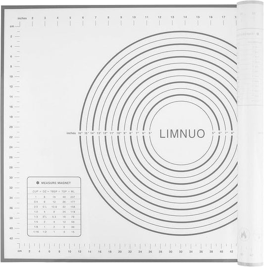 Silicone Baking Mat，Non Stick Rolling Dough with Measurements for Pie Pizza Cookies Fondant Making，Extra Thick Non Slip Silicone Pastry Mat