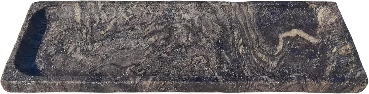 Vintage Marble Storage Vanity Tray: 10.6” x 3.5” Rectangular Decorative Tray for Bathroom Kitchen Dresser Desk Jewelry Holder Home Decor, Galactic Stars