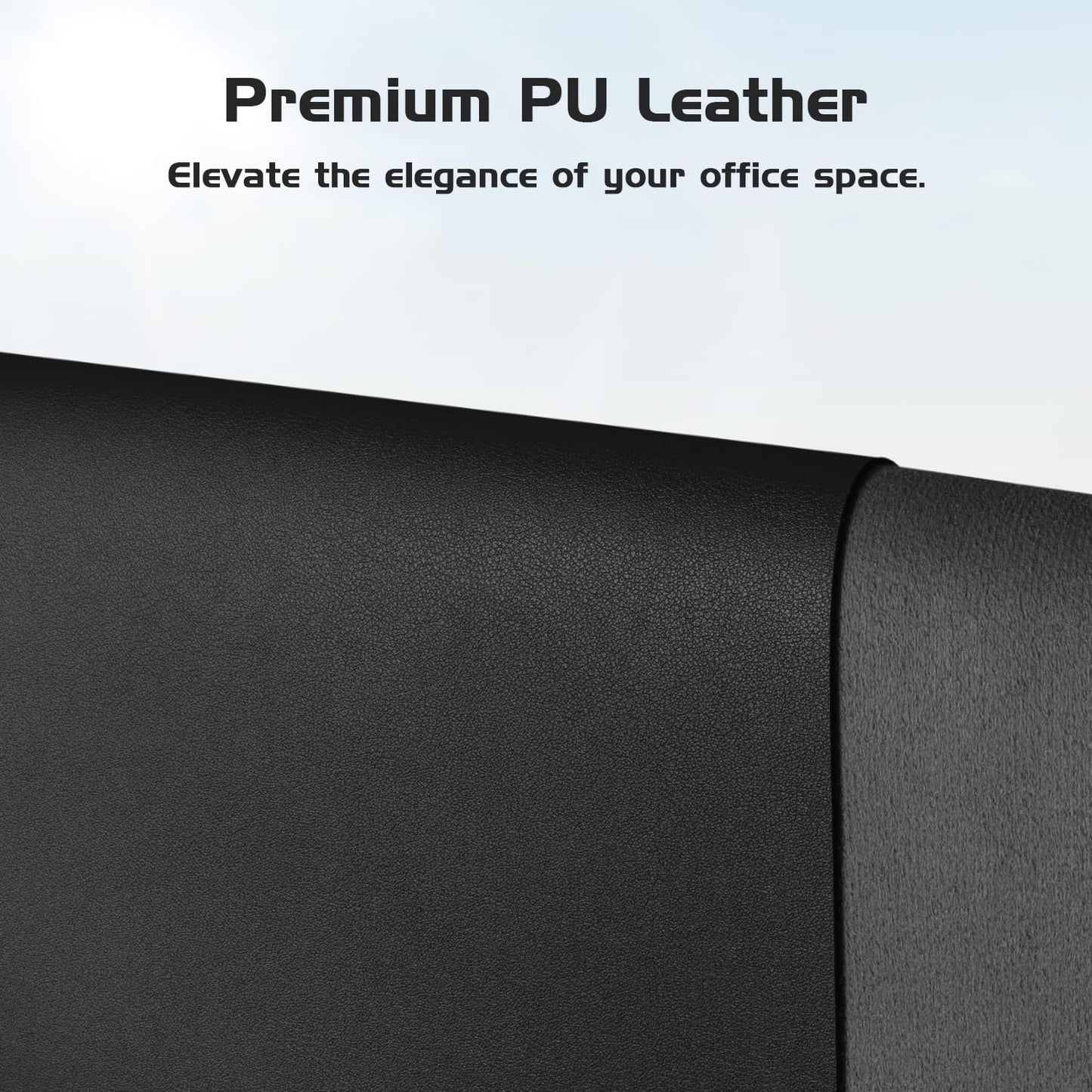 Aothia Leather Desk Pad Protector, Office Desk Mat, Large Mouse Pad, Laptop Desk Pad, Non-Slip PU Leather Desk Blotter, Waterproof Desk Writing Pad for Office and Home (Black, 55" x 17")