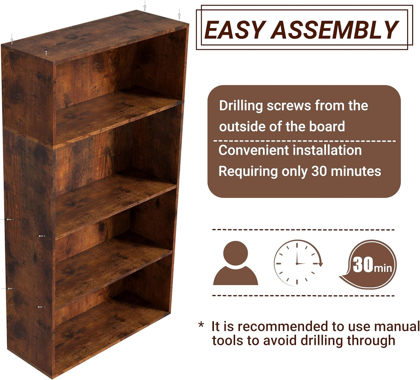 Wooden Cube Storage Organizer,Low Bookcase Storage Display Organizer (Brown, 4 Cube-W(23.6inch))