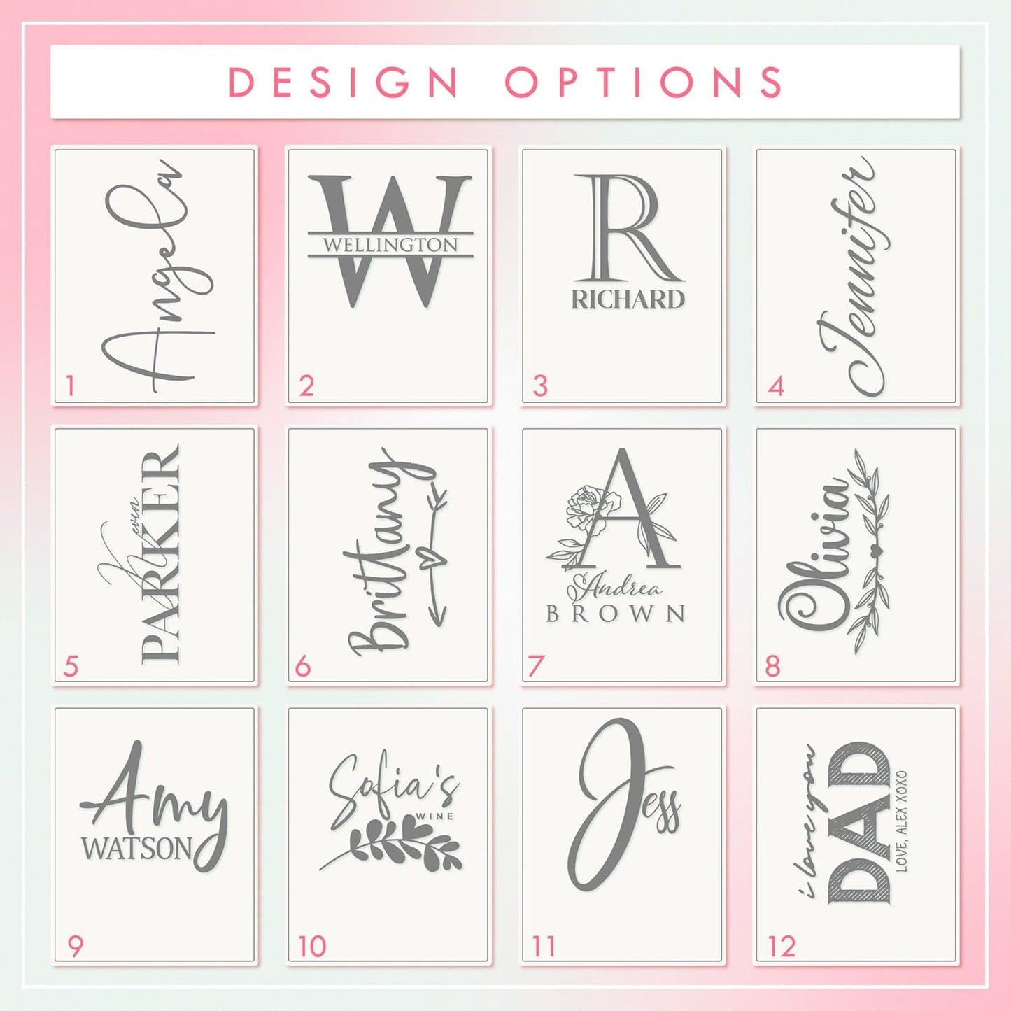 Personalized Tumbler with Engraved Name - 12 Designs, 20 Oz Coffee Tumbler with Slider Lid, Rose Gold, Double Wall Insulated - Custom Gifts for Women