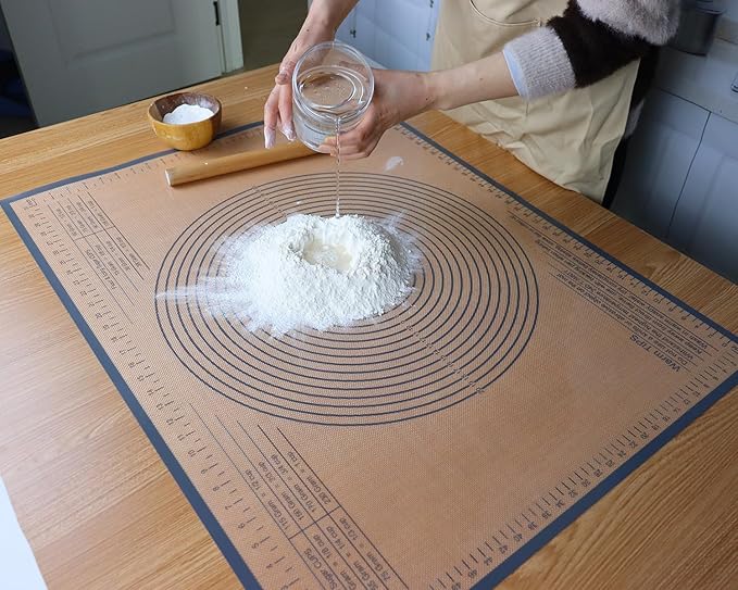 Silicone Pastry Mat 34x26 Inch - Nonstick Baking Mat Perfect for Dough, Pastry, Pie Crust, Fondant, Bread, Cookies, Pasta, Pizza