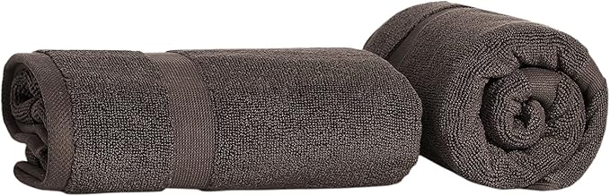 SALBAKOS 100% Turkish Cotton Bath Mat Set 2-Piece - 20x34 inch, Premium Quality Hotel & Spa Collection, Soft, Absorbent, Long Lasting, Durable Bathroom Rugs | Made in Turkey (Chocolate, 2 Bath Mats)