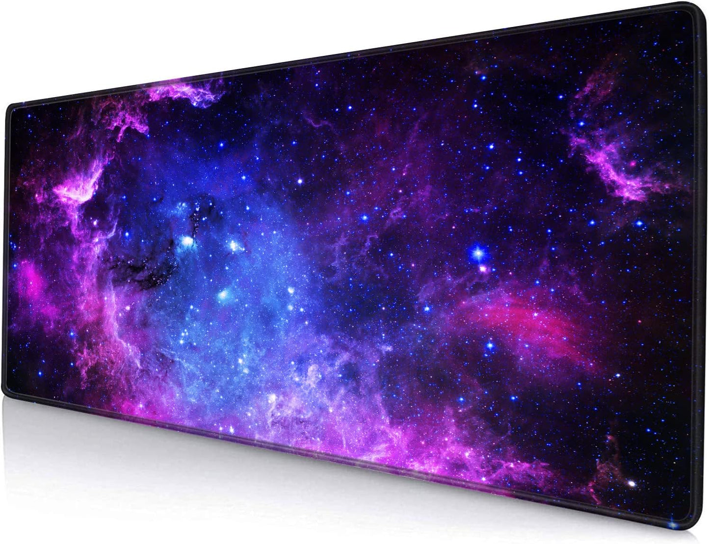 Gaming Mouse Pad, Large Mouse Pads for Desk, Non-Slip Rubber Base Mousepad, Keyboard Mouse Mat Desk Pad with Stitched Edges, 31.5x11.8 inch Galaxy