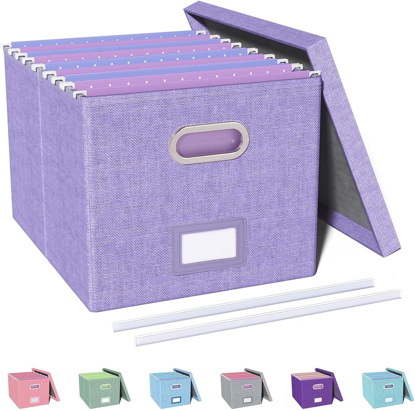Oterri File Organizer, File Box, File Cabinet for Letter File Folder Storage, Hanging File Organizer for Office/Decor/Home,Document Organizer, 1 Pack, Lavender-Box Only