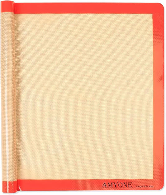 AMYONE Silicone Baking Mats for Full Size Sheet Pan, Non-Stick Silicone Baking Sheet Liners for Cookies/Pastries/Chicken/Vegetables, Food Grade Silicone Mat for 18 x 26-inch Full Baking Pans, 1 PCS