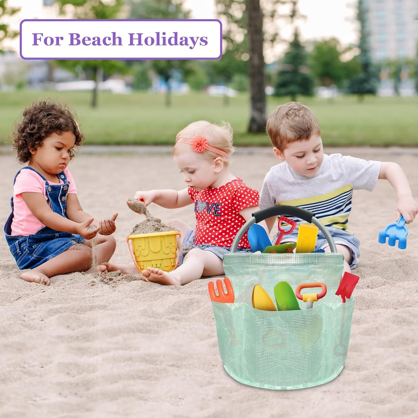 2Pack Portable Cleaning Caddy for Cleaning Supplies, 17L Household Tool Bucket Organizer for Men, Large Cleaning Basket in PVC Resin for Family, Garden, Transparent + Green