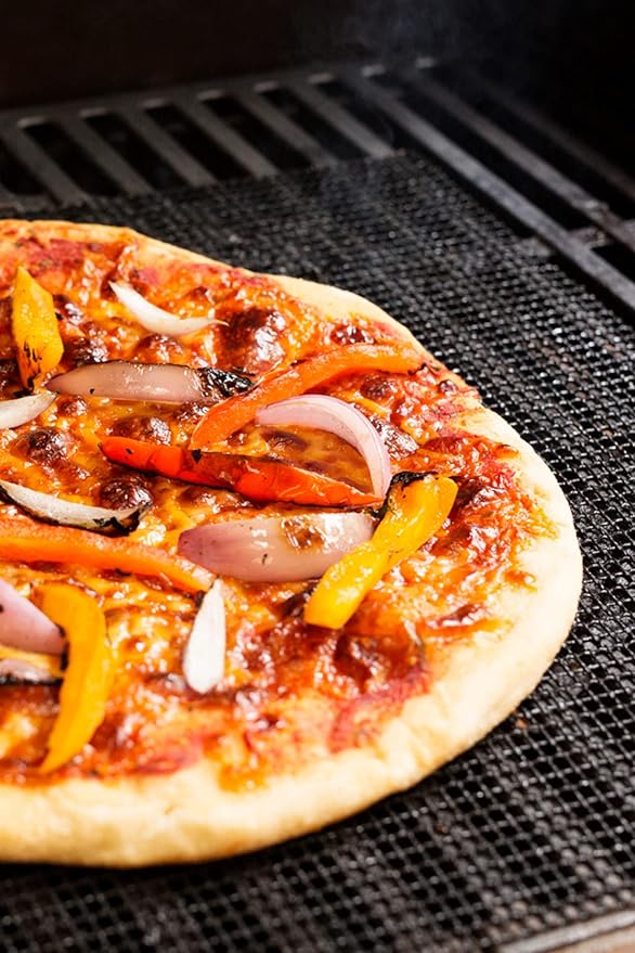 Cestari BBQ Grill Mats Non Stick Grill Toppers- Extra Large Cut to Fit - Pizza Oven Screen - Heavy Duty PFOA Free Grill Mesh Set of 2