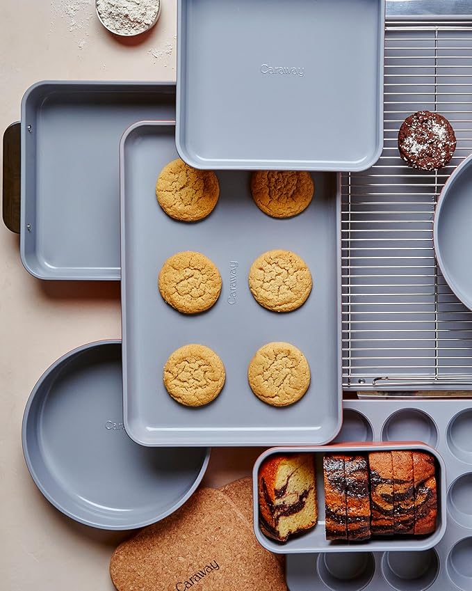 Caraway Non-Stick Ceramic Baking Sheet - Naturally Slick Ceramic Coating - Non-Toxic, PTFE & PFOA Free - Perfect for Baking, Roasting, and More - Medium (15" x 10") - Slate