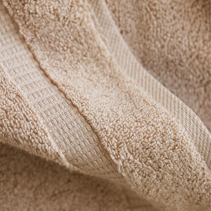 SALBAKOS 100% Turkish Cotton Washcloth Set of 12 13x13 inch | Heirloom Quality | Hotel & Spa Collection | Ultra Soft, Super Absorbent, Washcloth Towels | Made in Turkey (Taupe, 12 Washcloths)