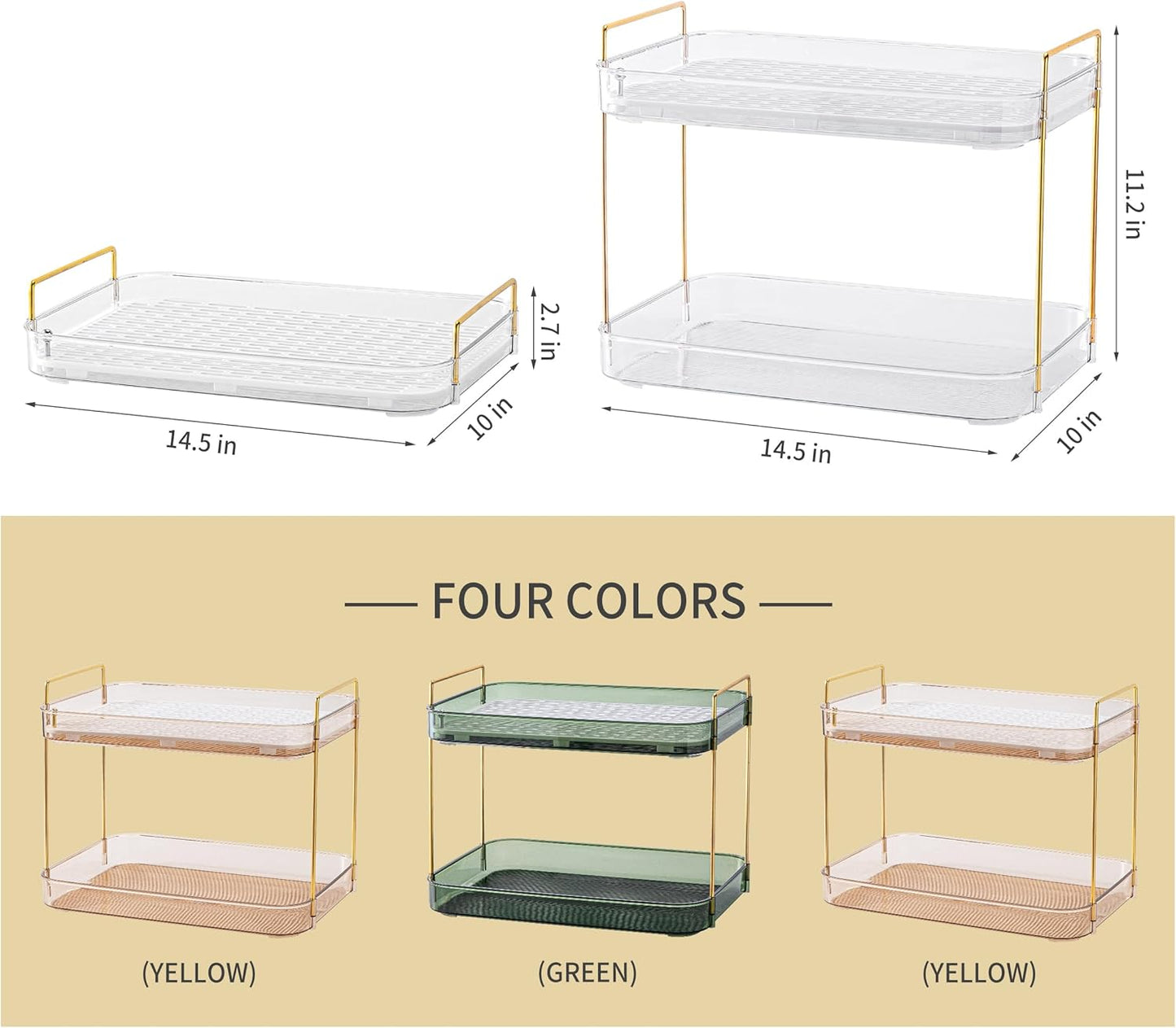 Coffee Bar Accessories, Station Organizers,Large Capacity Storage with Drain Board,Whisky Tray,Mug Tea Cup Holder Coffee Bar Organizer,White Clear