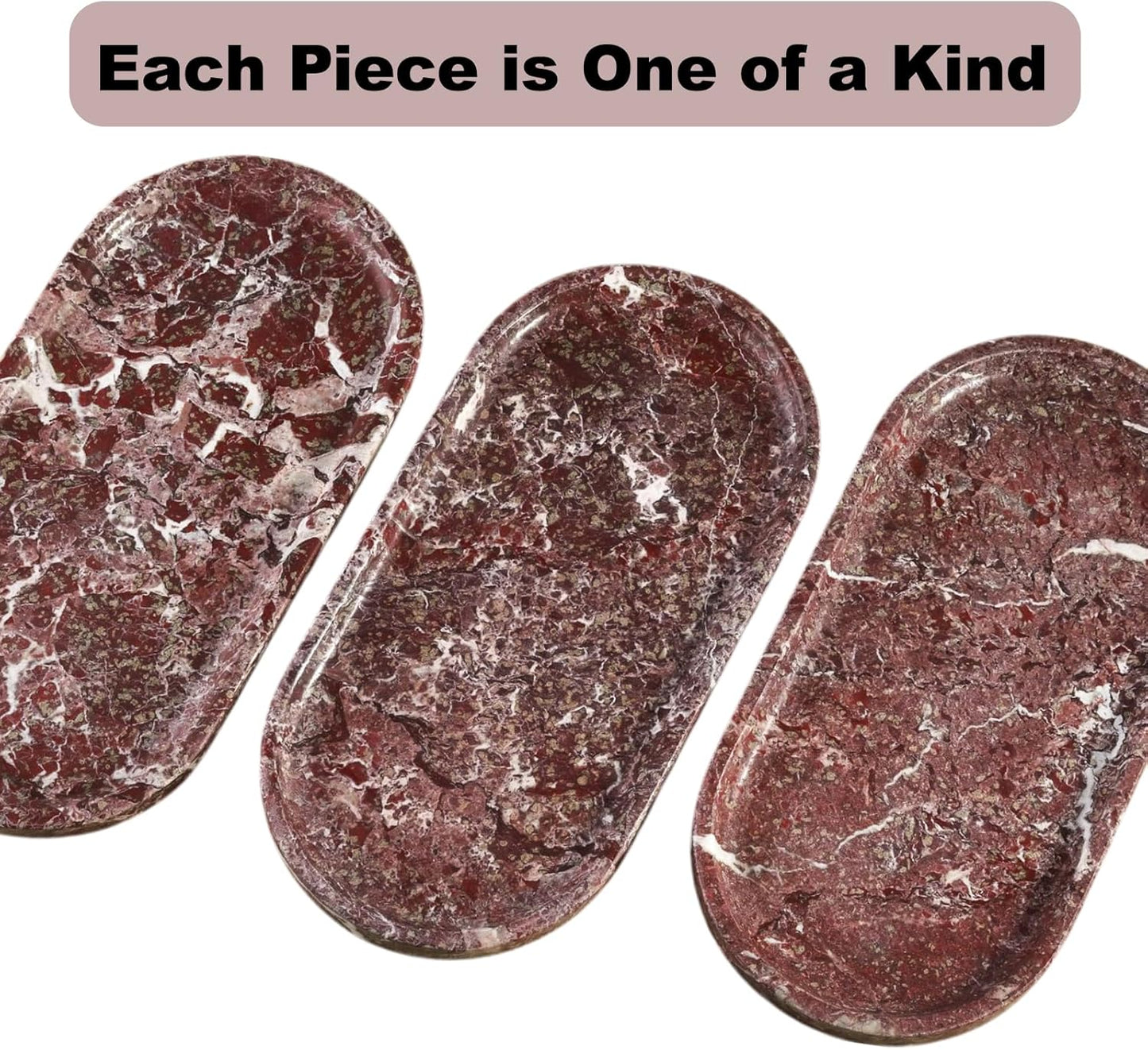 Koville Norway Natural Marble Tray, 12"x6" Vanity Decorative Tray for Countertop Organizer, Catchall for Perfume, Candles, Jewelry Dish