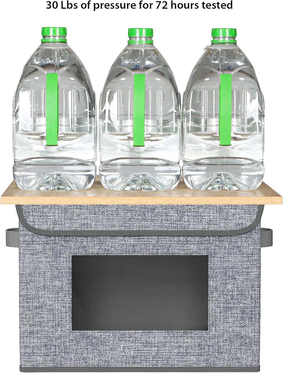 Univivi Fabric Foldable Storage Boxes [4-Pack] Large Collapsible Stackable Storage Bins with Lids, Closet Organizers and Storage Cube Basket for Home, Office, Bedroom (Grey, 17'' x 12'' x 12")