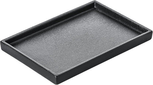 Ceramic Bathroom Sink Tray, Black Graininess Vanity Tray Decor Perfume Trays for Dresser Holder for Jewelry Candle Soap Plant Towel Cosmetic Organizer Rectangle Large