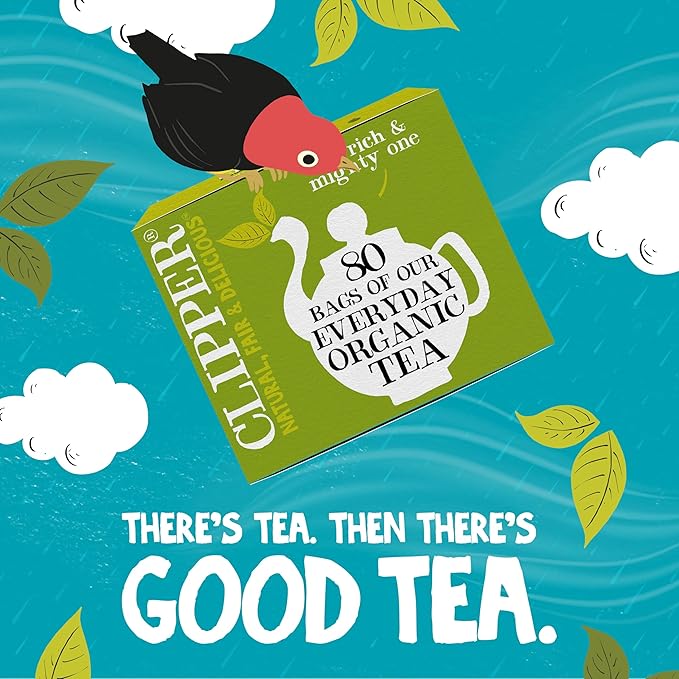 Clipper Tea, Organic Fairtrade Everyday, Organic, USDA Non-GMO, Fair Trade, Sustainable Caffeinated Tea, 1 Pack, 80 Unbleached Tea Bags