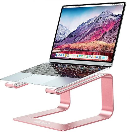 Urmust Laptop Stand for Desk - Ergonomic Computer Stand Riser Holder for MacBook Air Pro, Dell, HP, Lenovo, Samsung, Alienware Laptops 11-15.6" (Pink, Up to 15.6" Laptop)