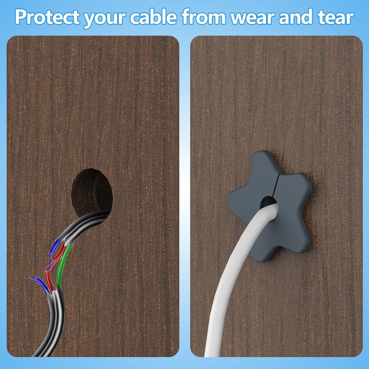 4PCS 5/8" Wall Grommets for Starlink Mini Cable,Star Link Accessories Compatible with Starlink Mount for Streaming organizing Protecting Cords,Feed-Through bushings for 5/8 inch Hole(Grey)