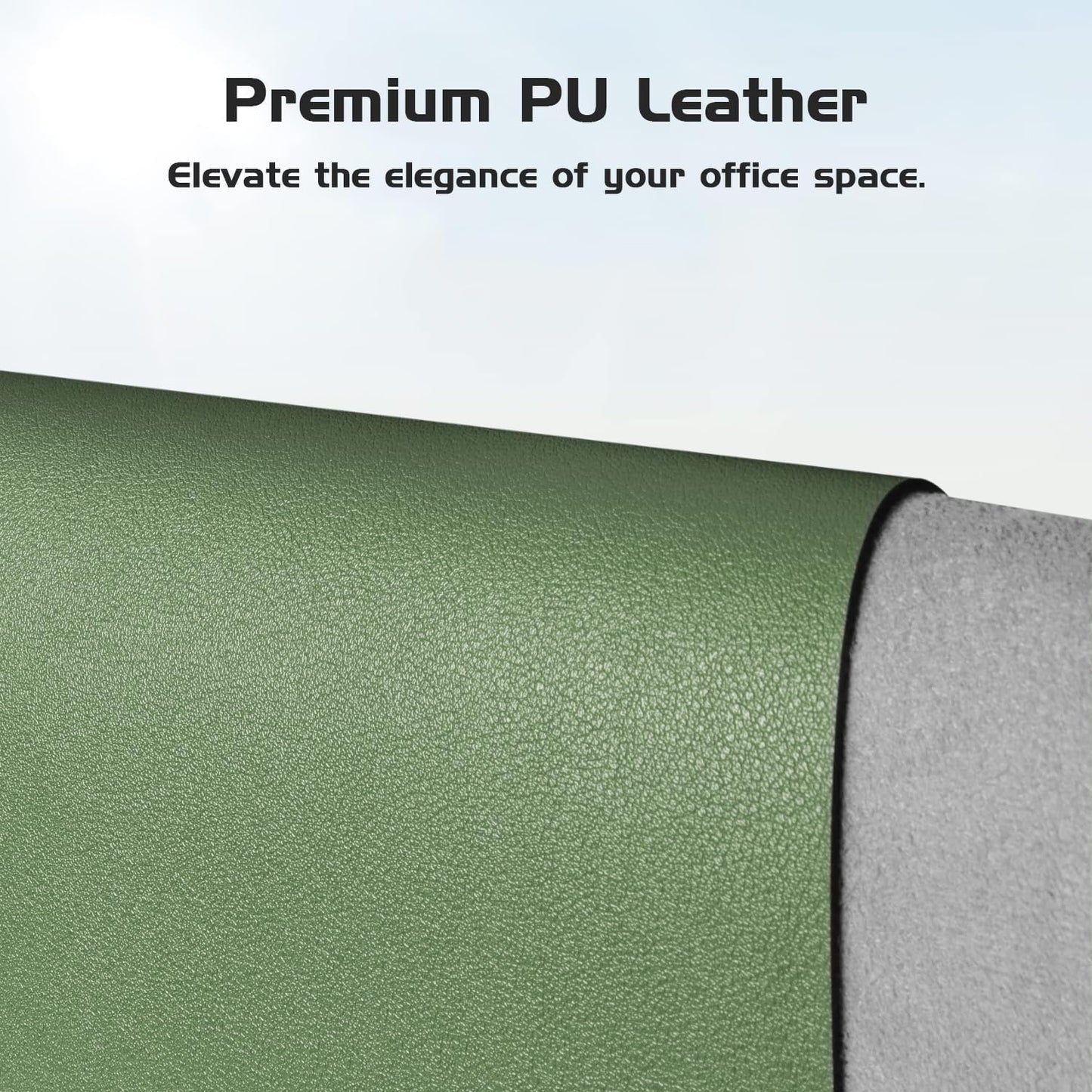 Aothia Leather Desk Pad Protector, Office Desk Mat, Large Mouse Pad, Laptop Desk Pad, Non-Slip PU Leather Desk Blotter, Waterproof Desk Writing Pad for Office and Home (Olive Green, 47" x 24")